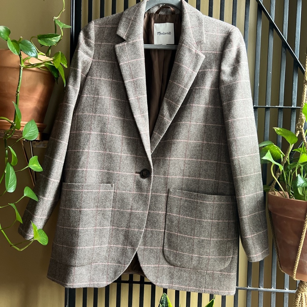 Madewell windowpane wool blazer